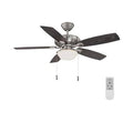 52 in. LED Brushed Nickel Ceiling Fan with Light and Remote Control Z8909