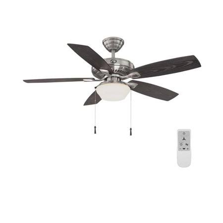 52 in. LED Brushed Nickel Ceiling Fan with Light and Remote Control Z8909