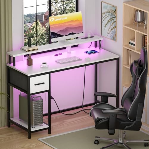 Walnut Computer Desk with Drawers 47 inch D1170