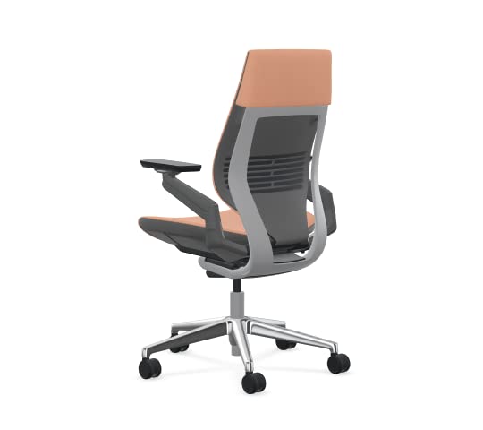 Graphite Fabric Office Chair with Polished Aluminum Base A379