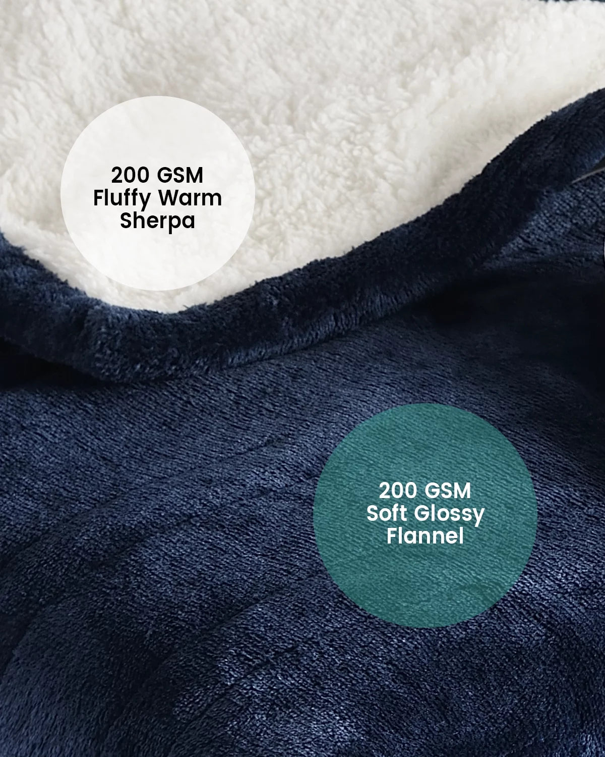 50" x 60" Blue Fleece Heated Throw Blanket P16579