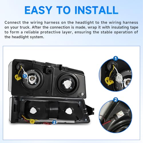 Headlight Assembly with LED DRL Sequential Turn Light Chrome Housing Clear Reflector X743