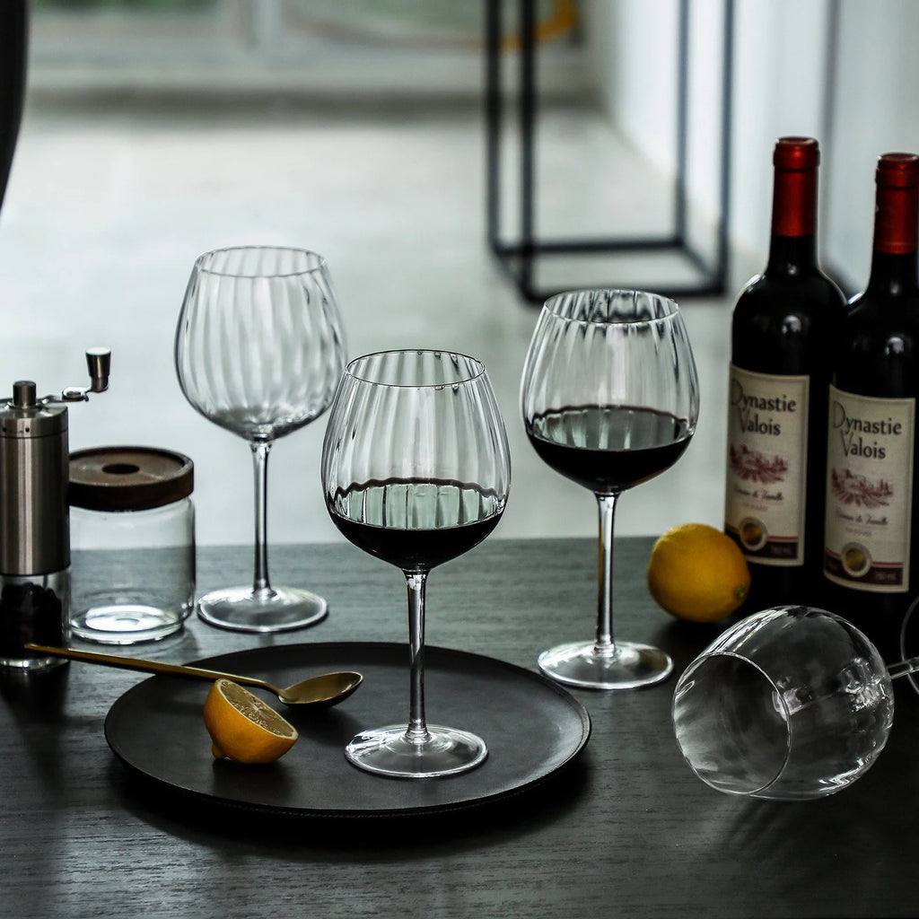 Ribbed Optic Wine Glasses set of 4 O74158