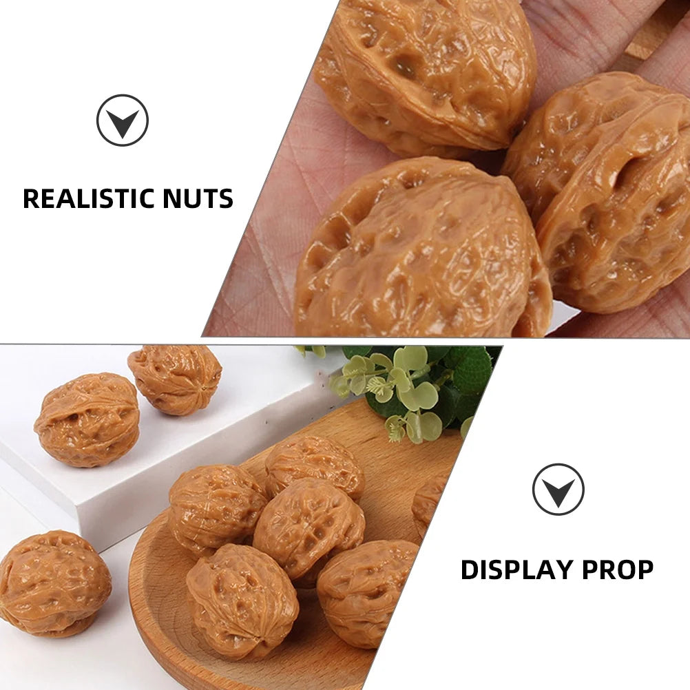 6 Pcs Faux Walnut Artificial Food Models Decorations I63713