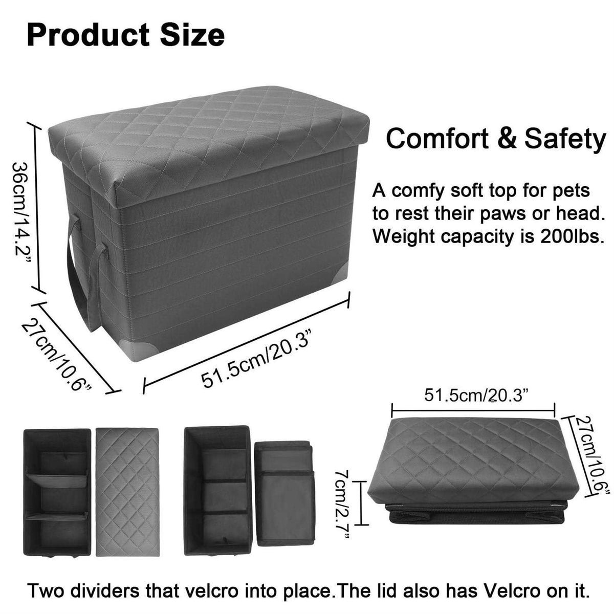 Car Back Seat Extender with Storage W8009