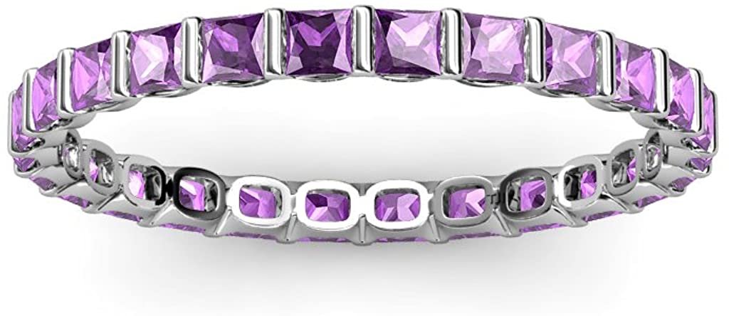 Princess Cut Amethyst 1 7/8 ctw Channel Set Eternity Ring J57333