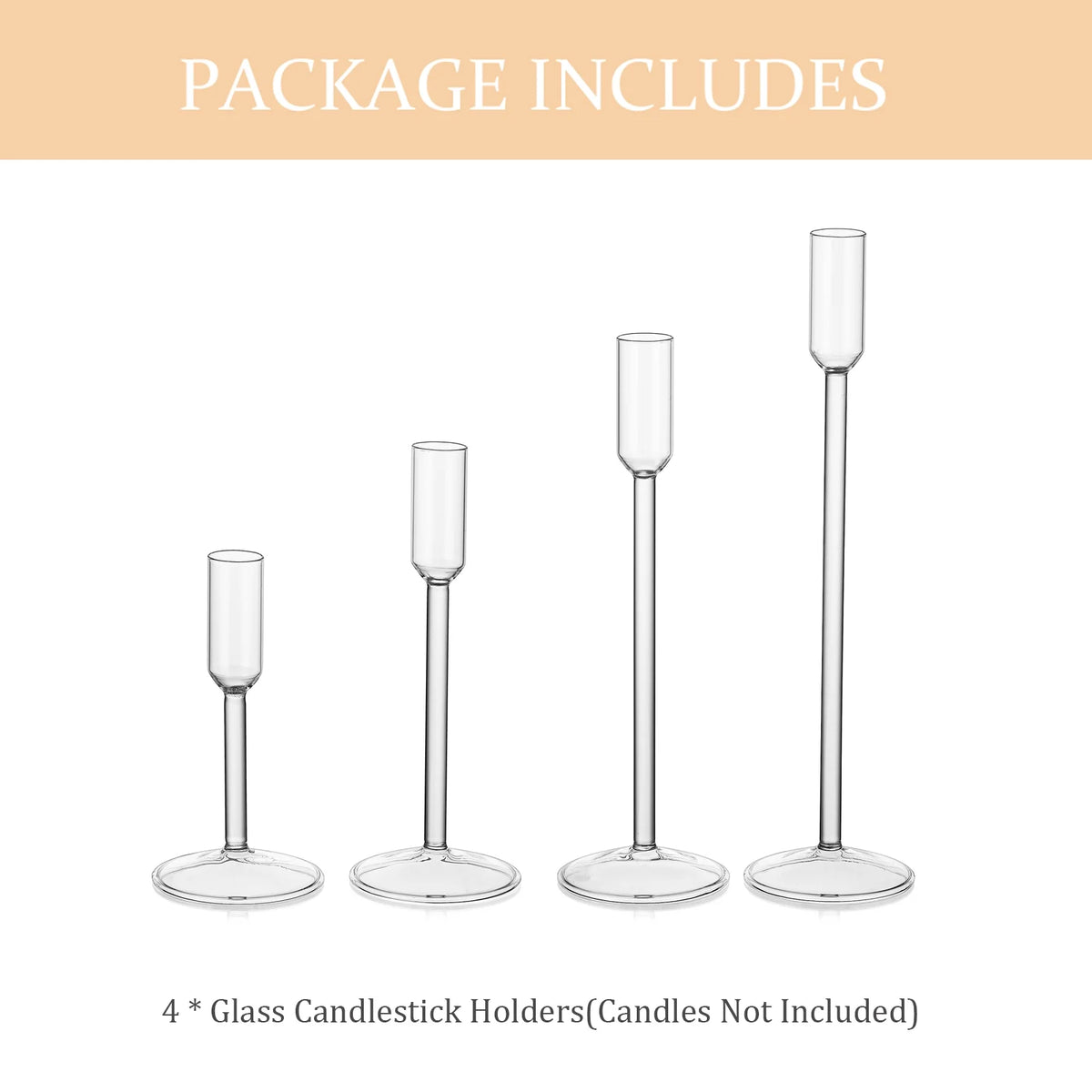 Glass Candlestick Holders Set of 4 M52467