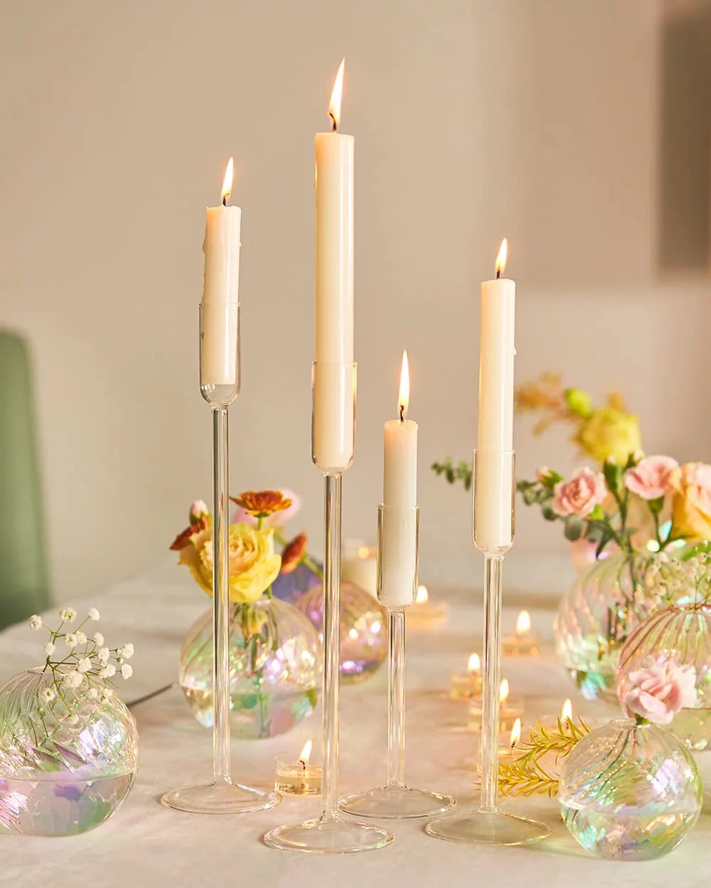 Glass Candlestick Holders Set of 4 M52467