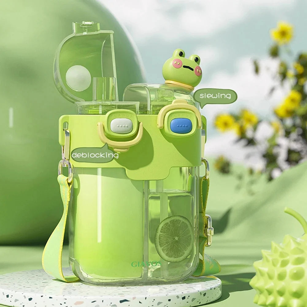 780ML Yellow Cartoon Kids Water Bottle with Straw I951774