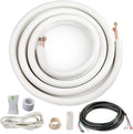 16 Ft. Mini Split Line Set 1/4" 1/2" & 3/8 Insulated Coil Copper Pipes with Nuts and Fittings C5313