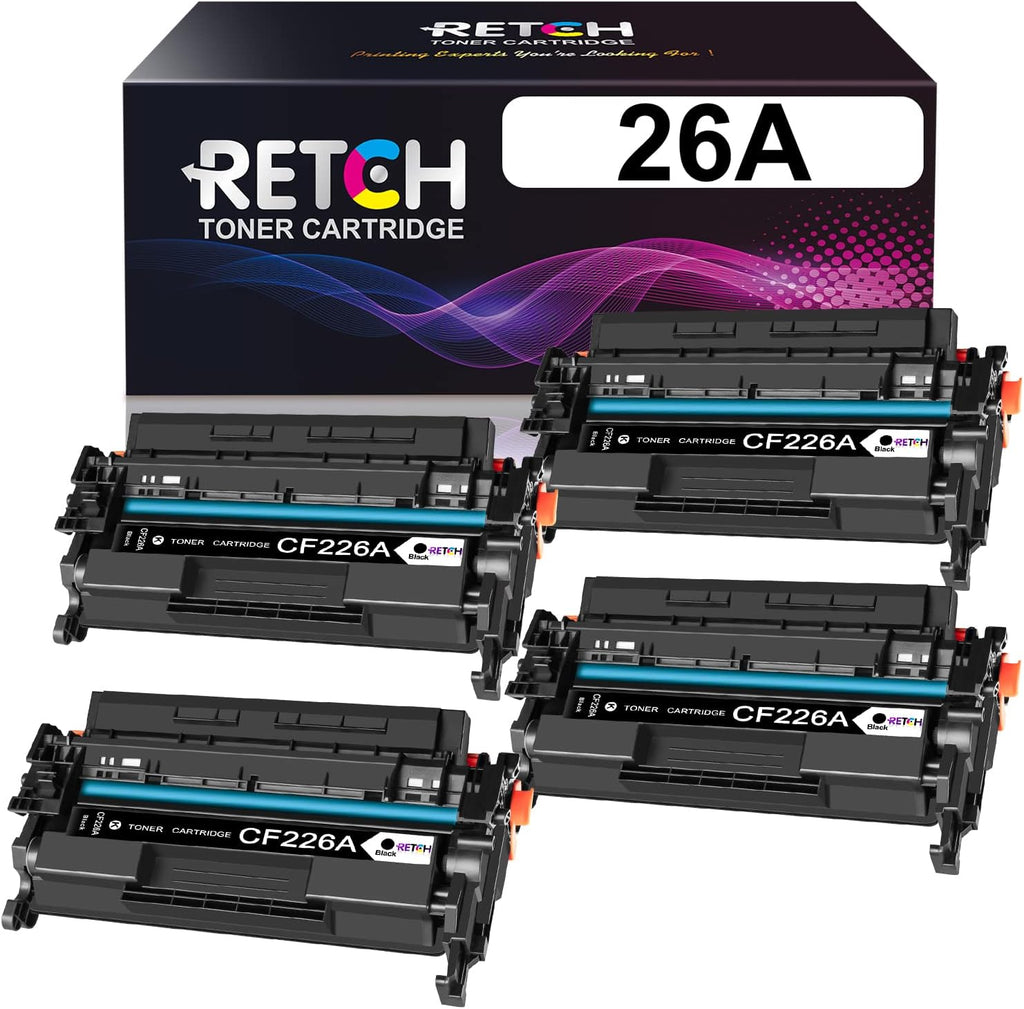 Black Toner Cartridges for HP 26A CF226A 26X CF226X (4 Pack) D8358