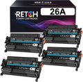 Black Toner Cartridges for HP 26A CF226A 26X CF226X (4 Pack) D8358
