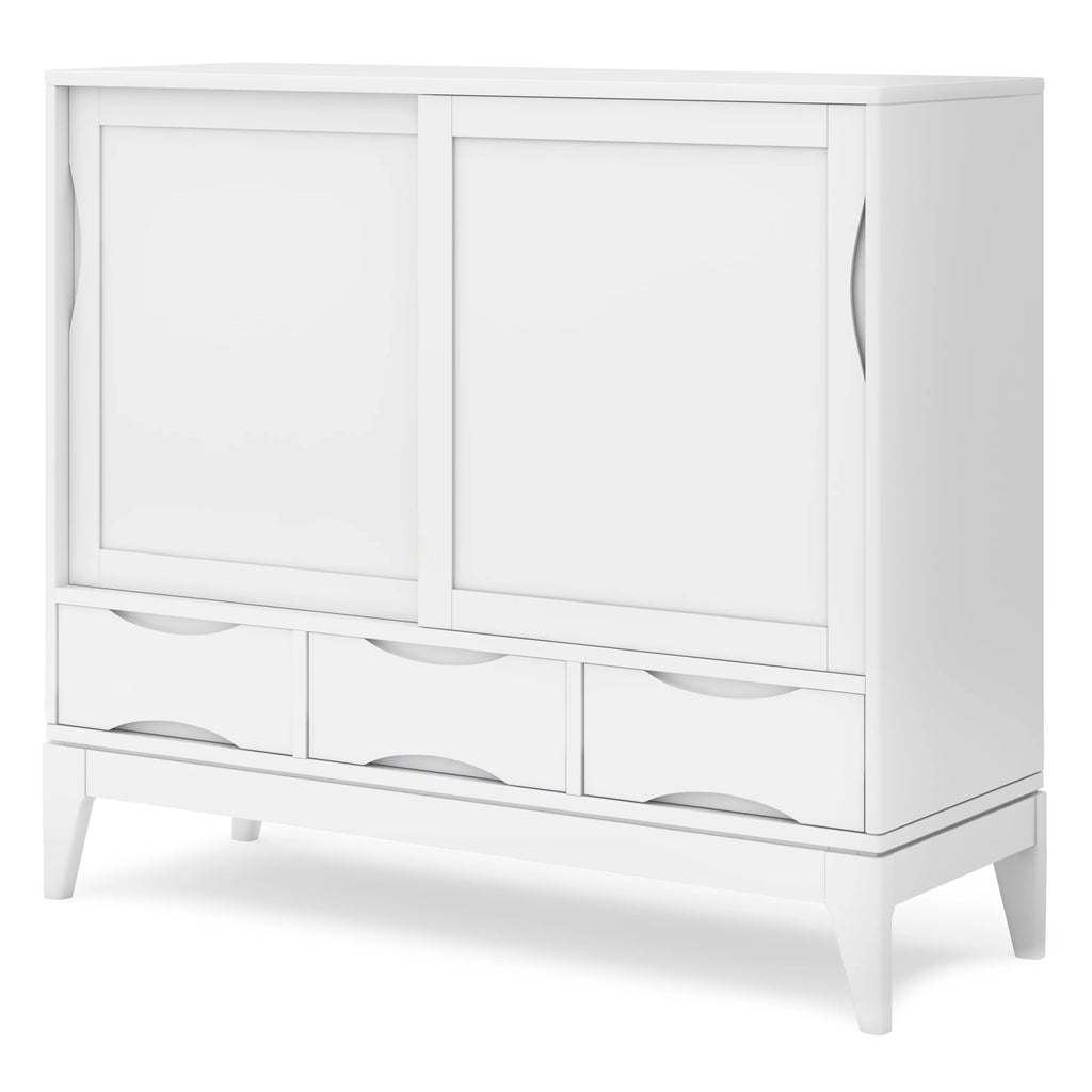 White Solid Hardwood Storage Cabinet W56460