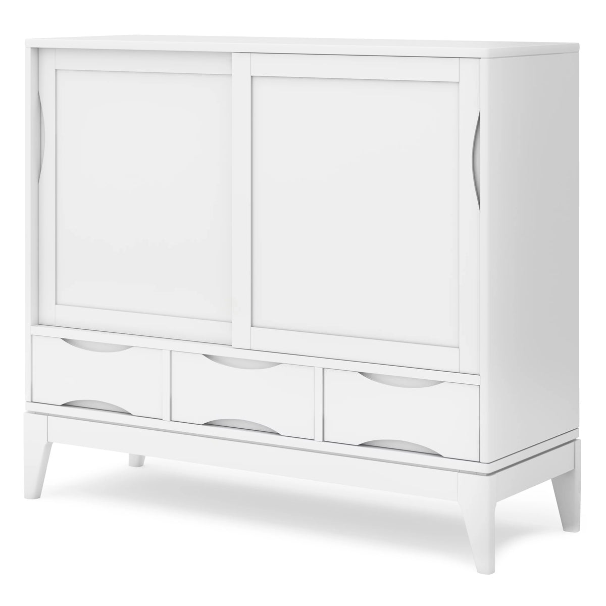 White Solid Hardwood Storage Cabinet W56460
