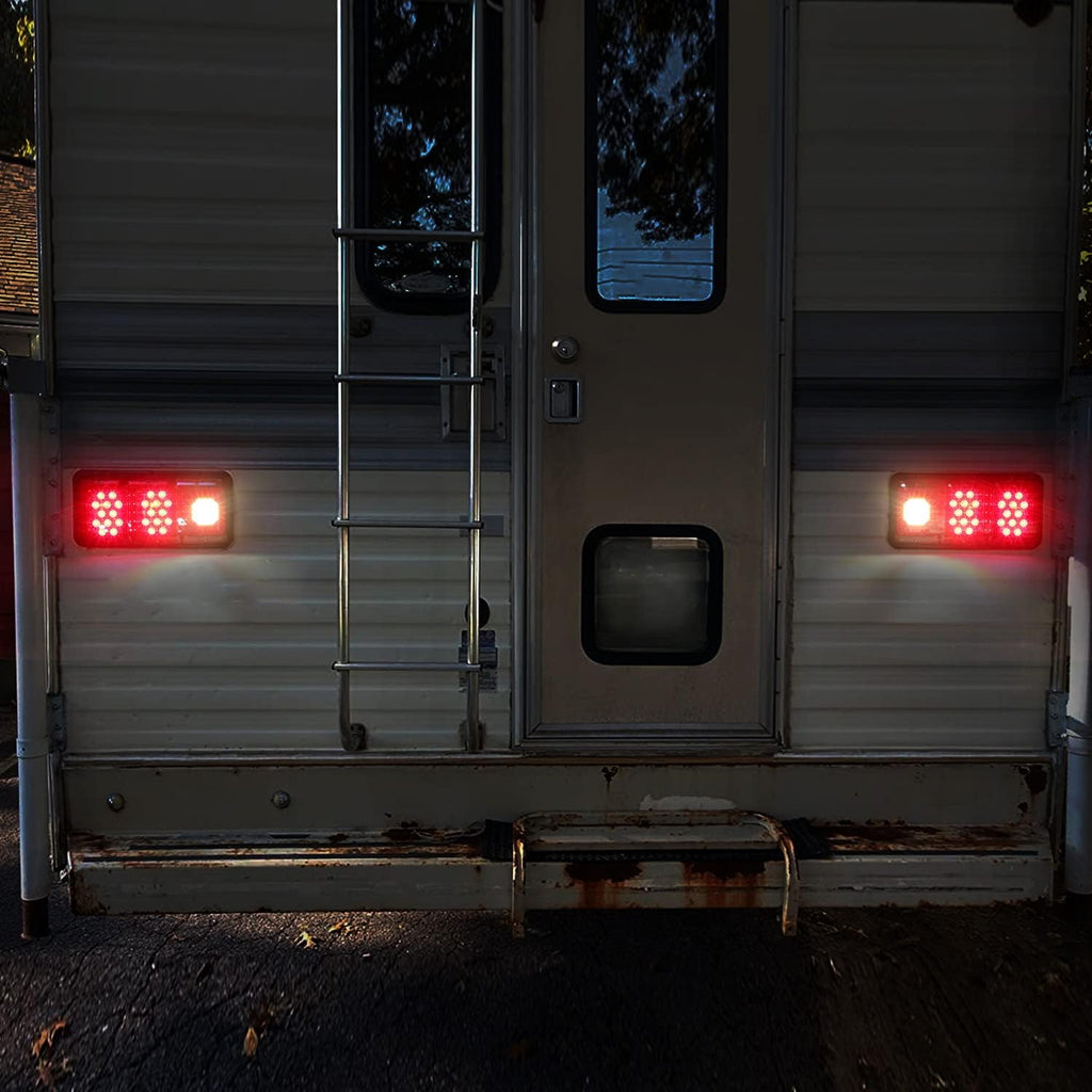 2Pcs LED Trailer Tail Lights with Black Base F384135