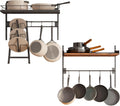 2 Pack Wall Mounted 2 Tier Pot Rack with 8 Hooks K863