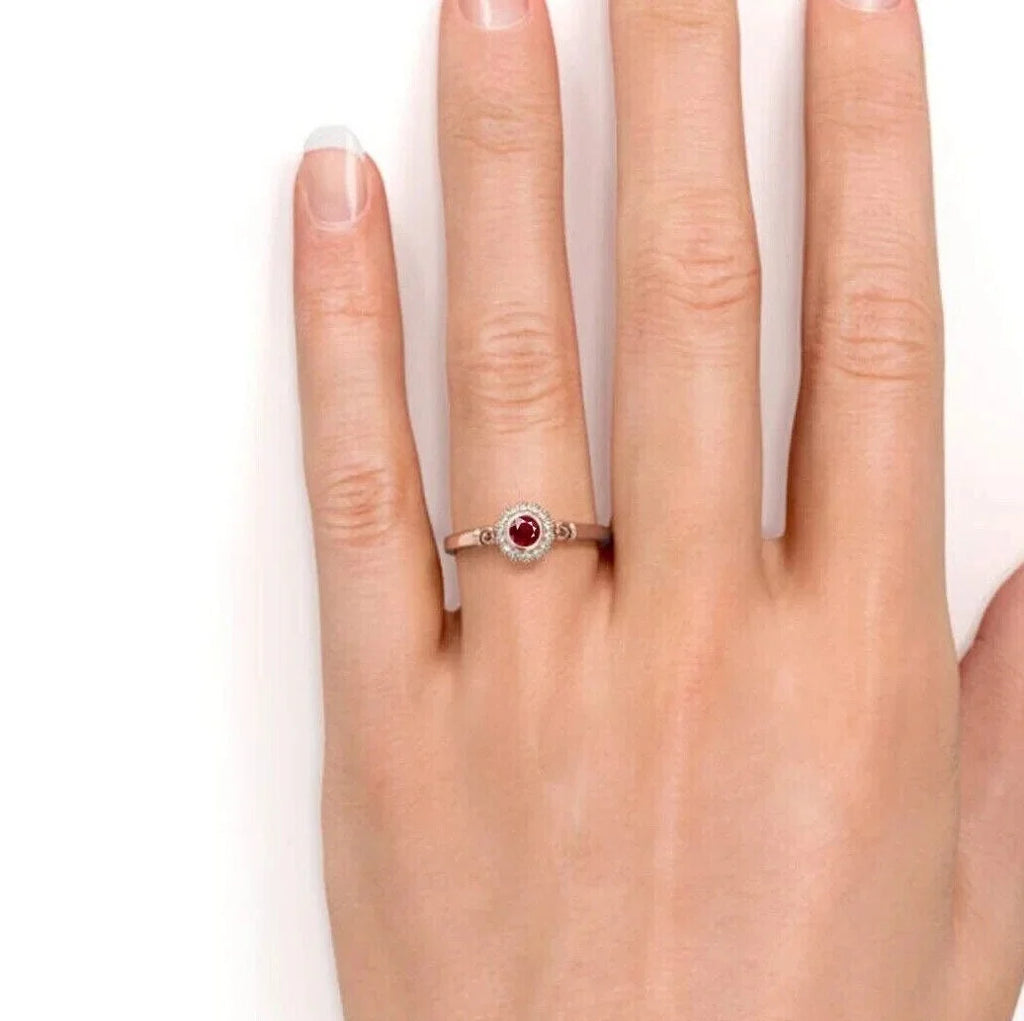 14k Gold Red Ruby Ring I973