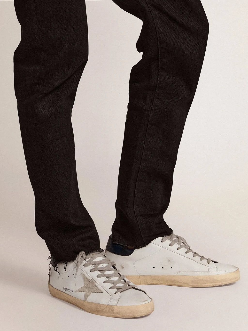 Sneakers with Blue Suede Heel Tab P725549