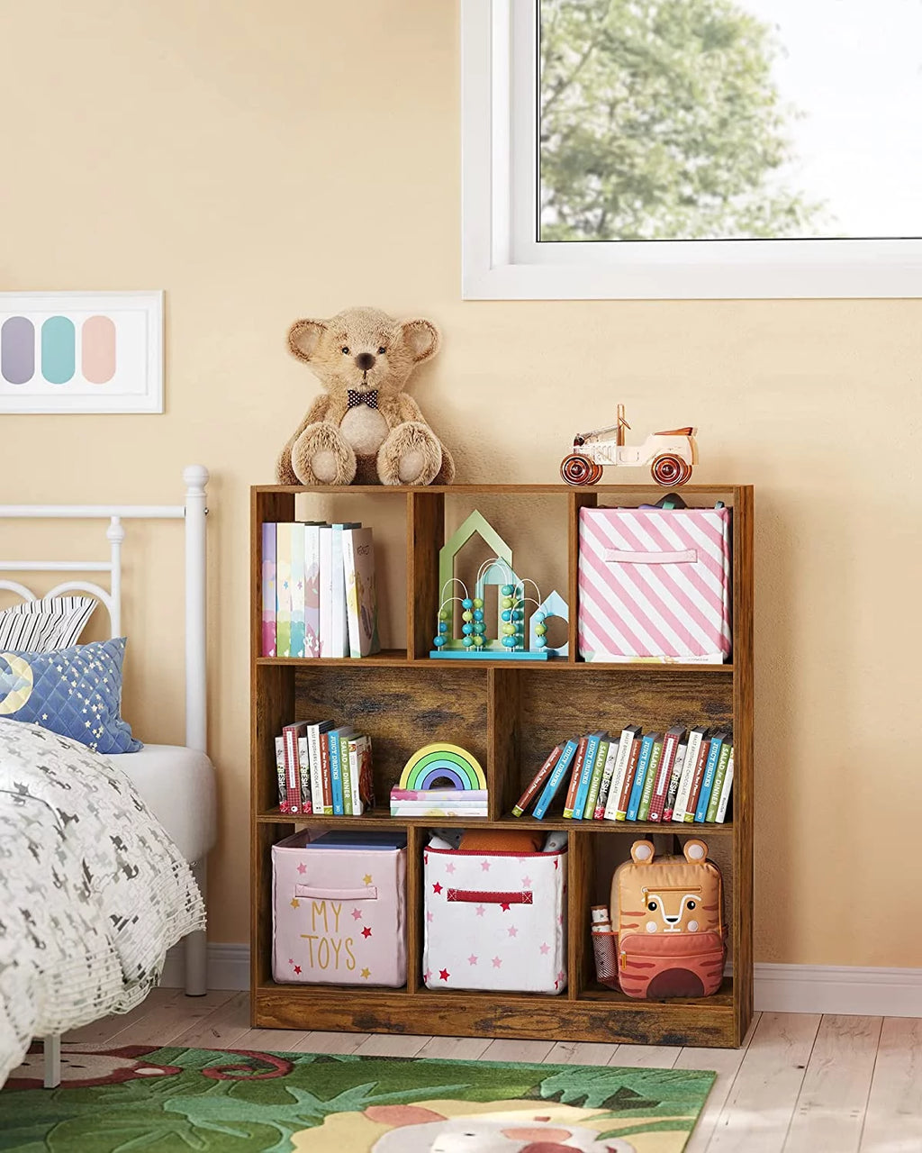 White 8-Cube Storage Organizer Bookcase B2256