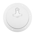 6" Boat Inspection Deck Plate Hatch White Nylon with T-handle Pre-drilled Holes F894