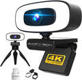 4K Webcam with Light Ultra HD 8MP Autofocus USB Web Cam with Microphone for Desktop Computer PC Streaming Camera + Tripod + USBC + Privacy Cover Pack of 2 L86674