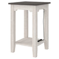Farmhouse Engineered Wood End Table in Antiqued White/Gray S9839