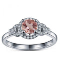 14K White Gold Morganite And Diamond Moissanite Engagement Ring A327489