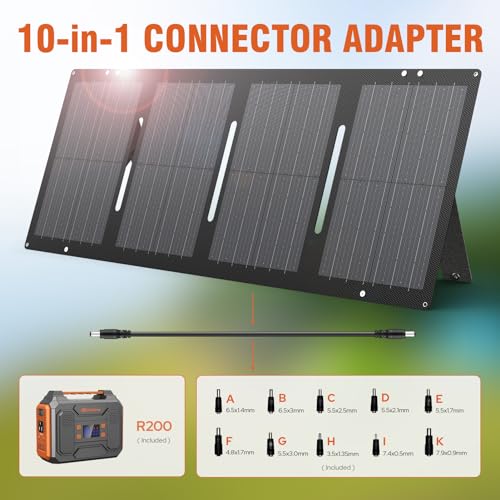 300W Portable Solar Generator with 60W Solar Panel Orange S60776