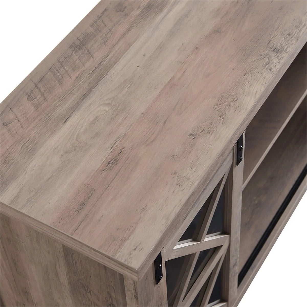 58" Gray Oak Wood TV Stand J2430