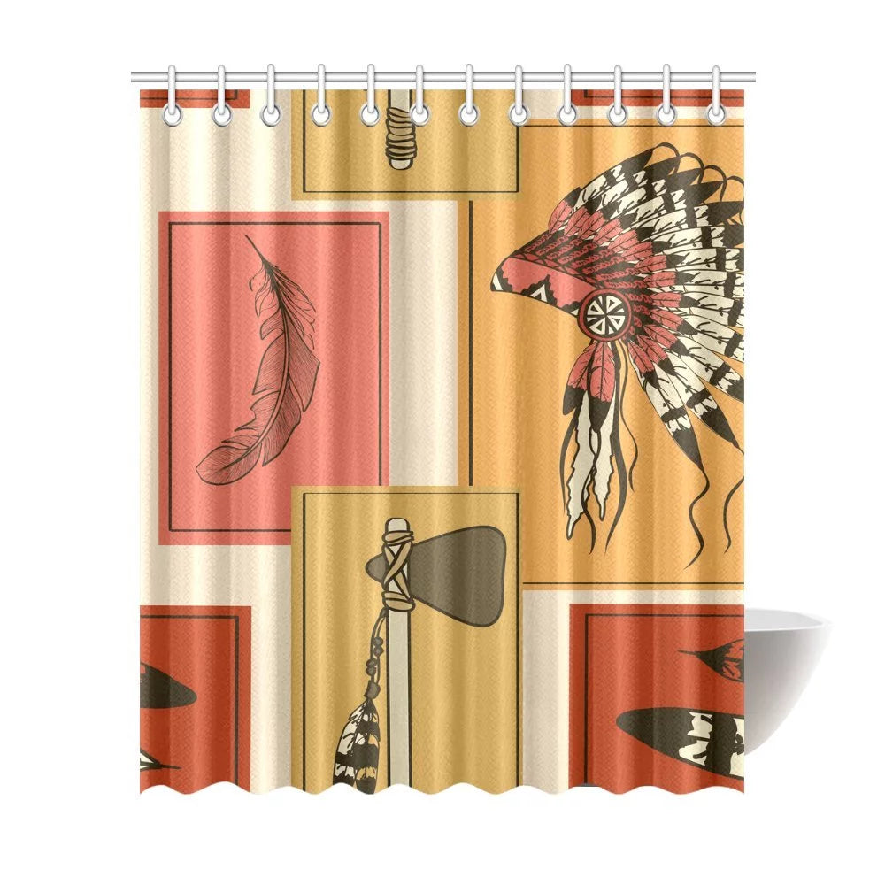 Polyester Fabric Bathroom Shower Curtain 66x72 inch E6749