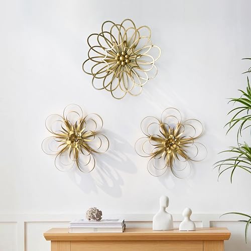 Whitewash Flowers Wood Wall Decor Metal Rustic Wall Art I60816