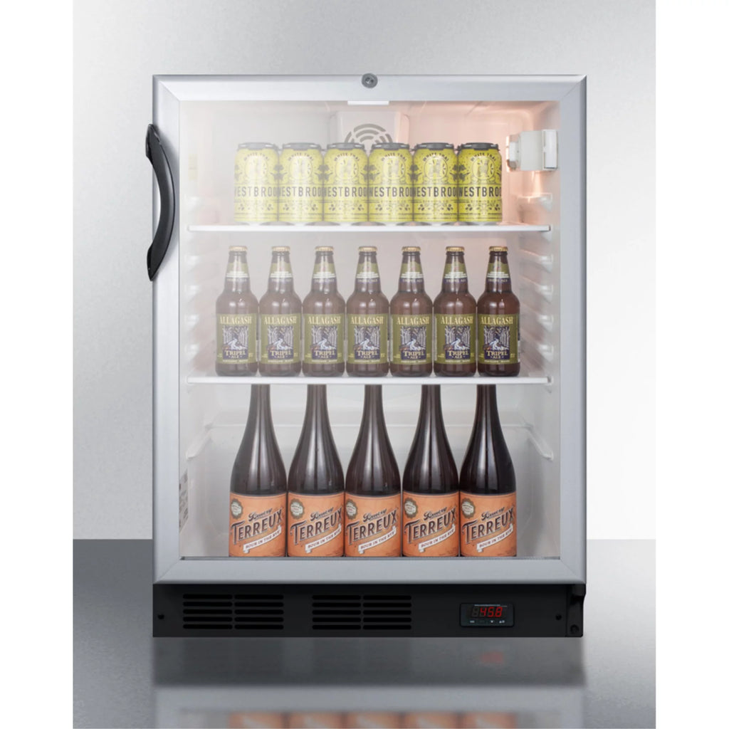 Built-in ADA Compliant Glass Door Beer and Wine Refrigerator with Lock S9002