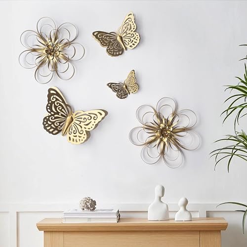 Whitewash Flowers Wood Wall Decor Metal Rustic Wall Art I60816