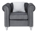Velvet Chair in Gray T7280