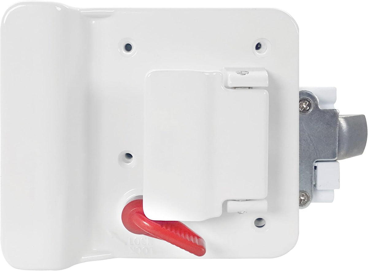 White RV Entry Door Handle with Deadbolt Pack of 2 D243365