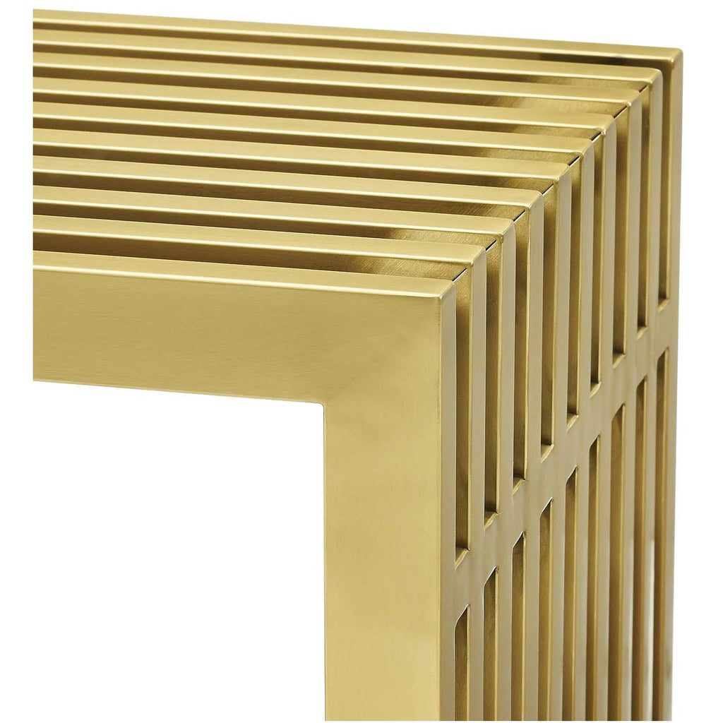 Gold Stainless Steel Console Table Y484431