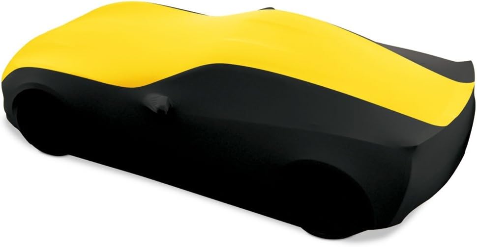 Yellow/Black Stretch Satin Indoor Car Cover Q135