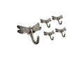 5 Pack Brushed Satin Pewter Dragonfly Hook J6249