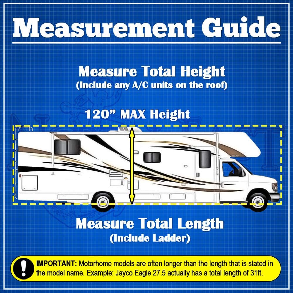 Waterproof RV Fifth Wheel Cover Fits Length 20'-25' Travel Trailer Camper P393340