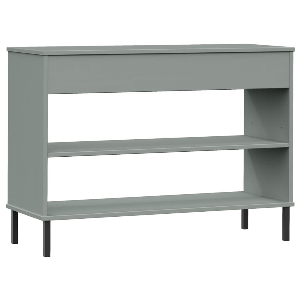 Gray Solid Wood Pine Console Cabinet with Metal Legs H7852