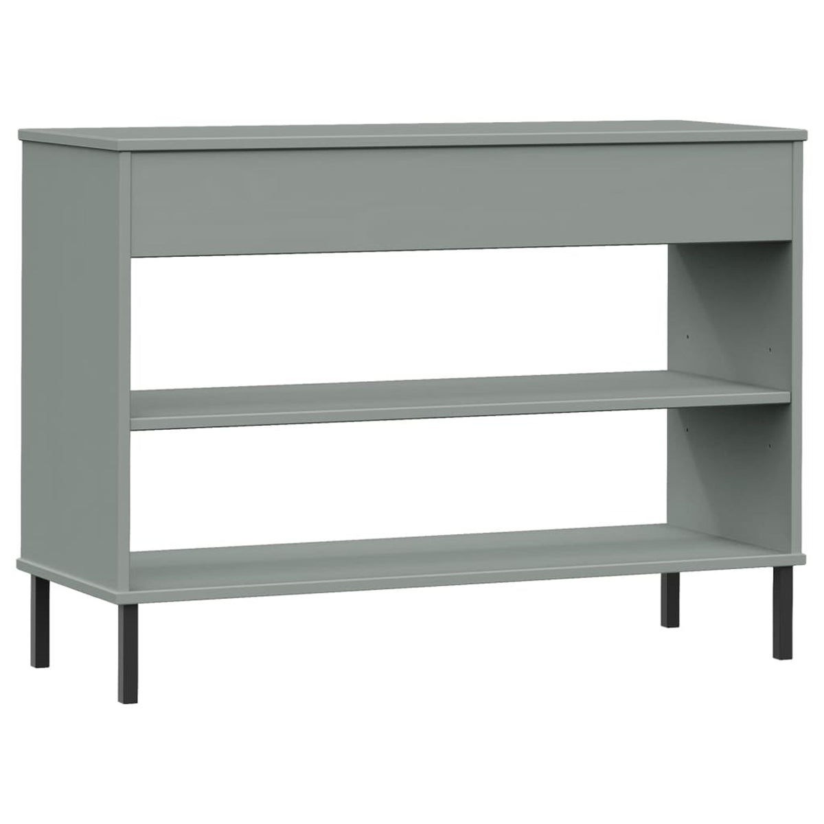 Gray Solid Wood Pine Console Cabinet with Metal Legs H7852