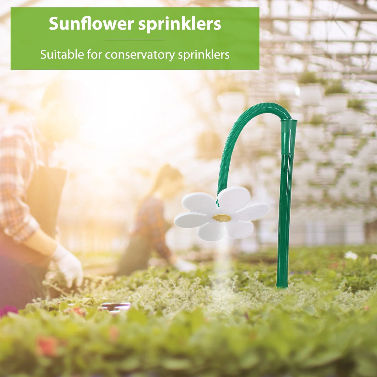 Flower Shaped Dancing Sprinklers Lawn Watering with 2pcs Adapter (White) H5662