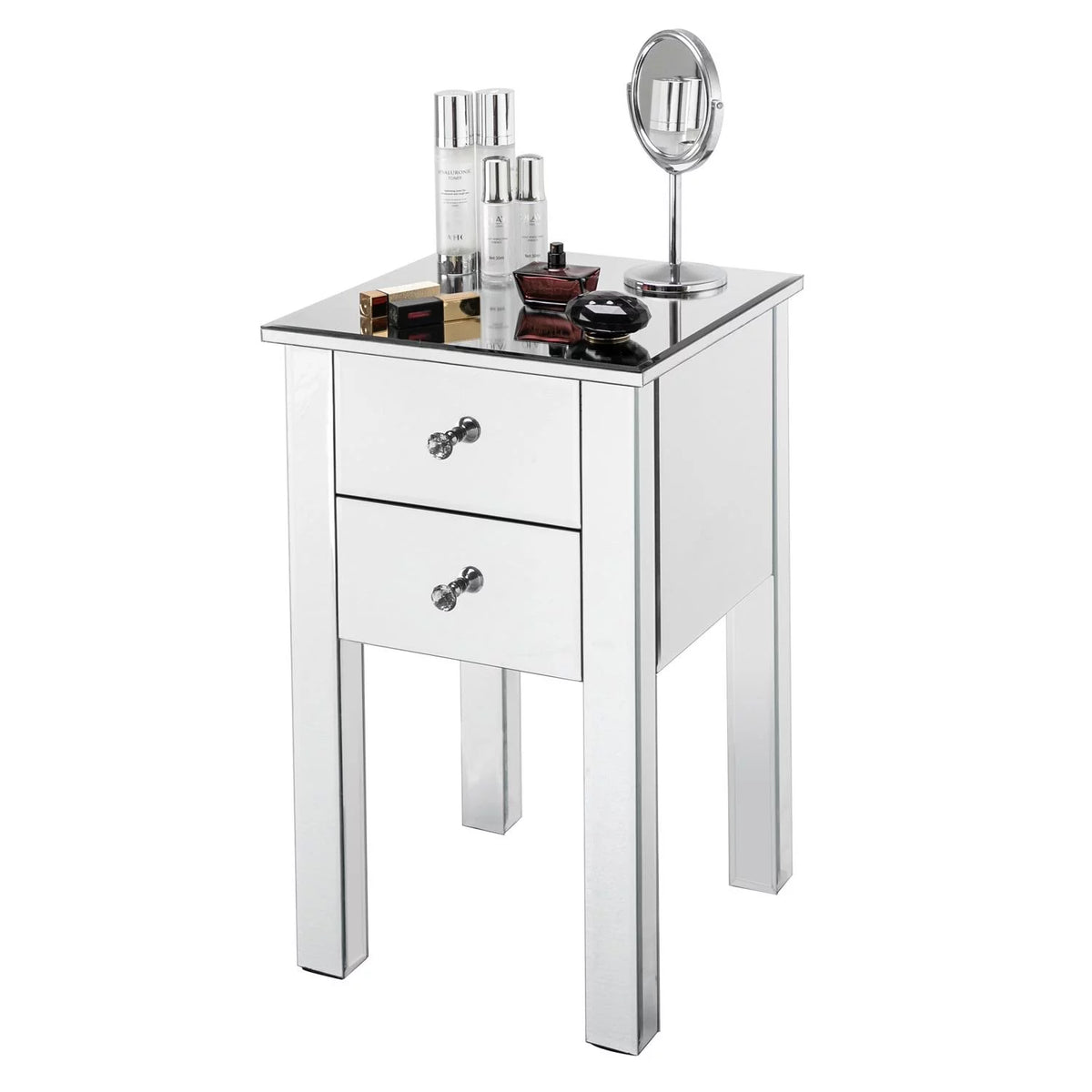 Mirrored Nightstand Bedside Table K452