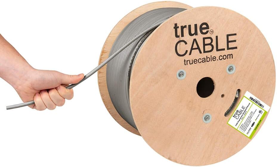 Cat6A Shielded Plenum 1000ft Gray 23AWG Solid Bare Copper Ethernet Cable L4237