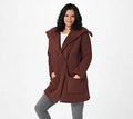 Deep Rosewood Shearling Car Coat, Size 2X C215929