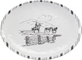 Black And White Melamine Serving Platter F6272