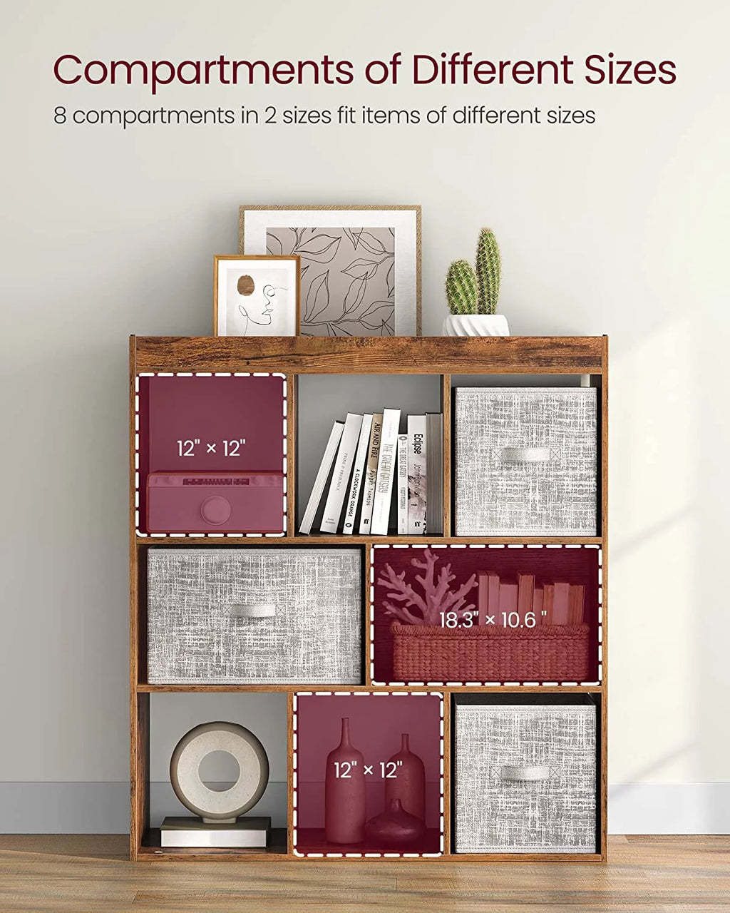 White 8-Cube Storage Organizer Bookcase B2256