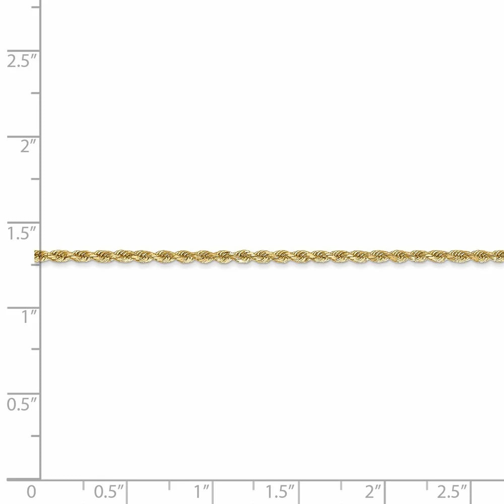 14kt Yellow Gold Diamond-Cut Rope Chain 24 inch Lobster Clasp A5218