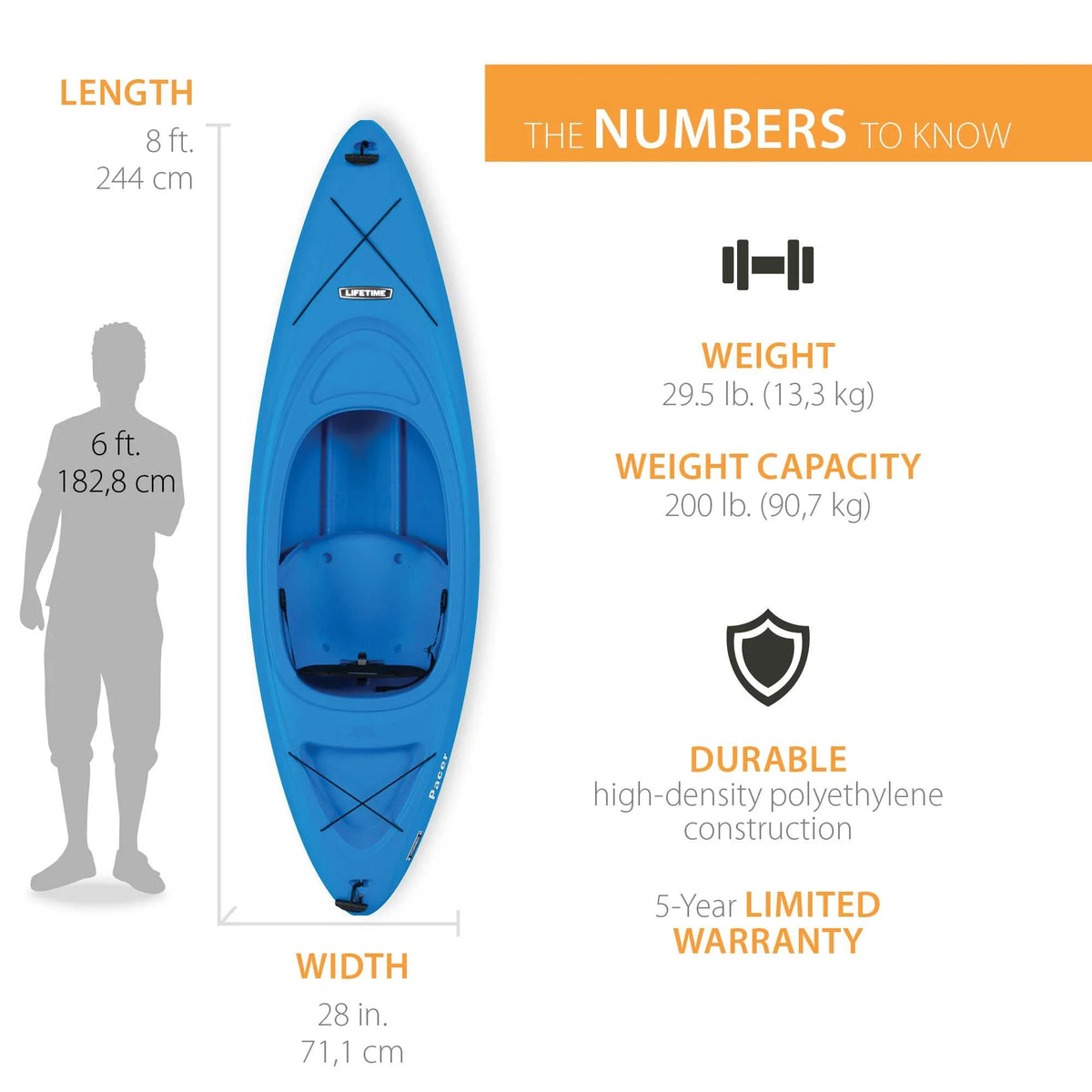 Green 8 ft. Sit-Inside Kayak Y2979
