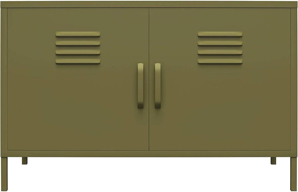 White 2 Door Metal Accent Cabinet N38639